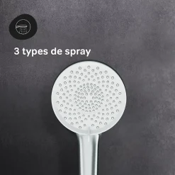 Am.Pm Europe Mitigeur mécanique de baignoire avec douchette et support Robinet Salle de Bain Chromé, FXA15000 X-Joy AM.PM