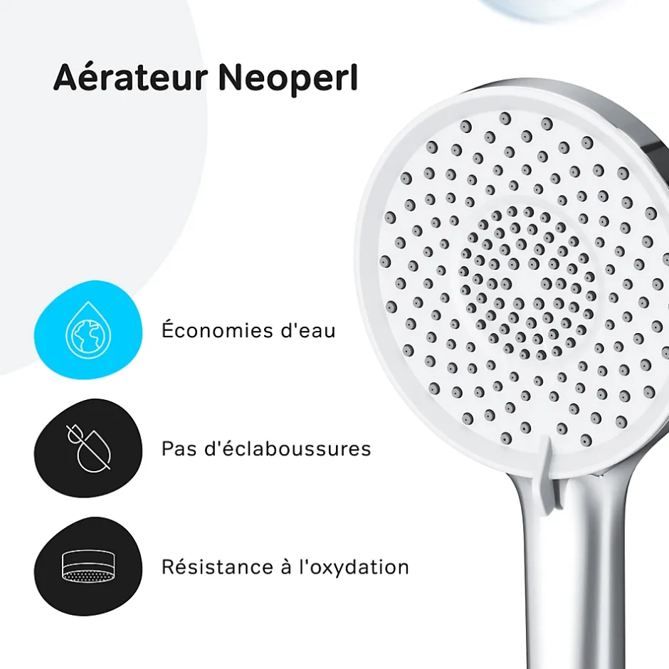 Am.Pm Europe Mitigeur mécanique de baignoire avec douchette et support Robinet Salle de Bain Chromé, FXA15000 X-Joy AM.PM