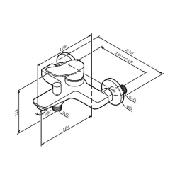 Am.Pm Europe Mitigeur mécanique de baignoire avec douchette et support Robinet Salle de Bain Chromé, FXA15000 X-Joy AM.PM