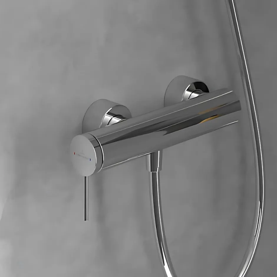 Villeroy & Boch Mitigeur mécanique douche VILLEROY ET BOCH Loop & Friends Chrome + Ensemble de douche VILLEROY ET BOCH Verve Showers 3 jets Chrome* Colonne De Douche Mécanique