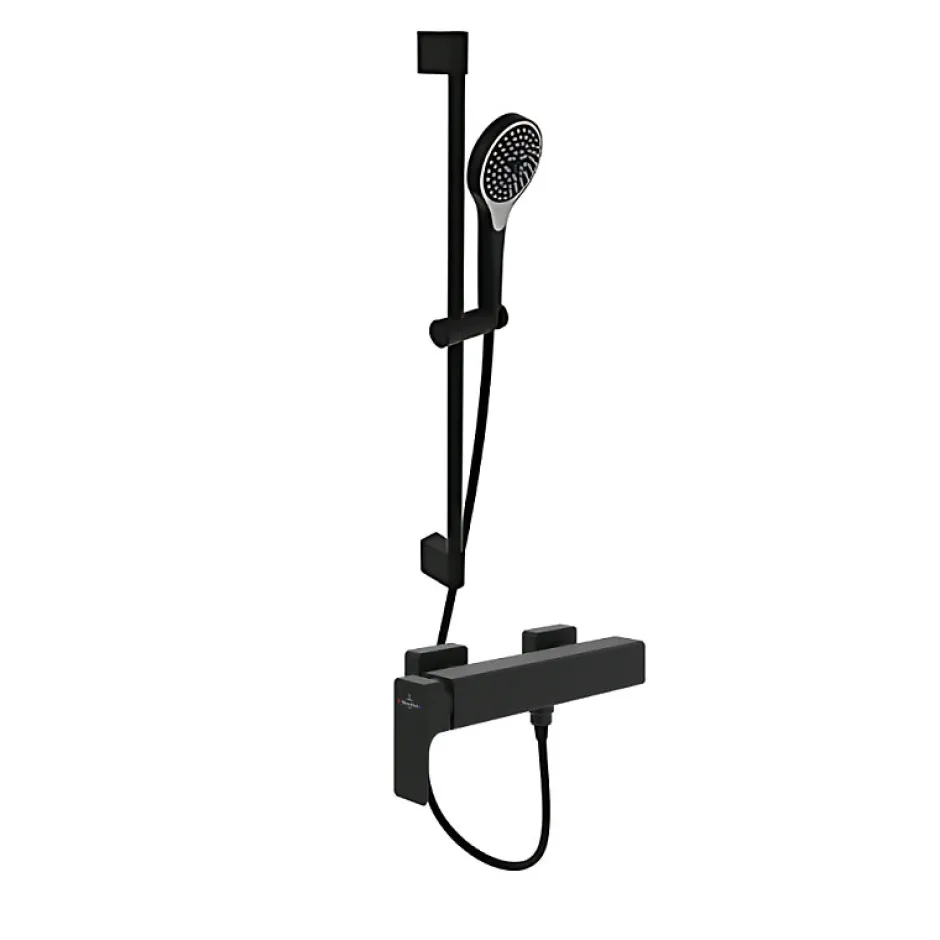 Villeroy & Boch Mitigeur mécanique douche VILLEROY ET BOCH Subway 3.0 Chrome + Ensemble de douche VILLEROY ET BOCH Verve Showers 3 jets Noir mat