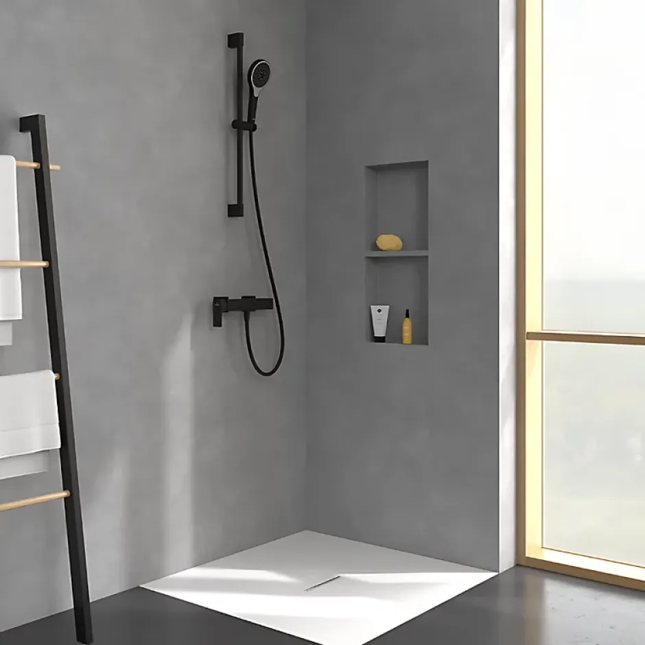 Villeroy & Boch Mitigeur mécanique douche VILLEROY ET BOCH Subway 3.0 Chrome + Ensemble de douche VILLEROY ET BOCH Verve Showers 3 jets Noir mat