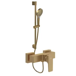 Villeroy & Boch Mitigeur mécanique douche VILLEROY ET BOCH Architectura Square + Ensemble de douche Verve Showers 3 jets Or brossé