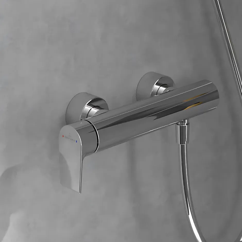 Villeroy & Boch Mitigeur mécanique douche VILLEROY ET BOCH Liberty Chrome + Ensemble de douche VILLEROY ET BOCH Verve Showers 3 jets Chrome* Colonne De Douche Mécanique