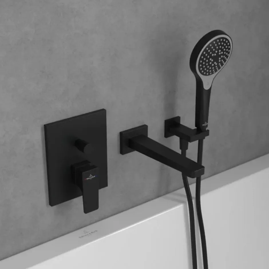 Villeroy & Boch Mitigeur mécanique encastré avec inverseur VILLEROY ET BOCH Architectura Square Noir mat