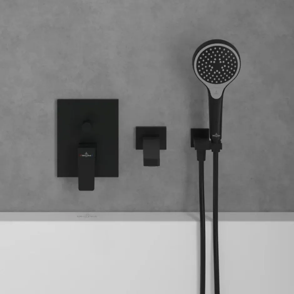 Villeroy & Boch Mitigeur mécanique encastré avec inverseur VILLEROY ET BOCH Architectura Square Noir mat