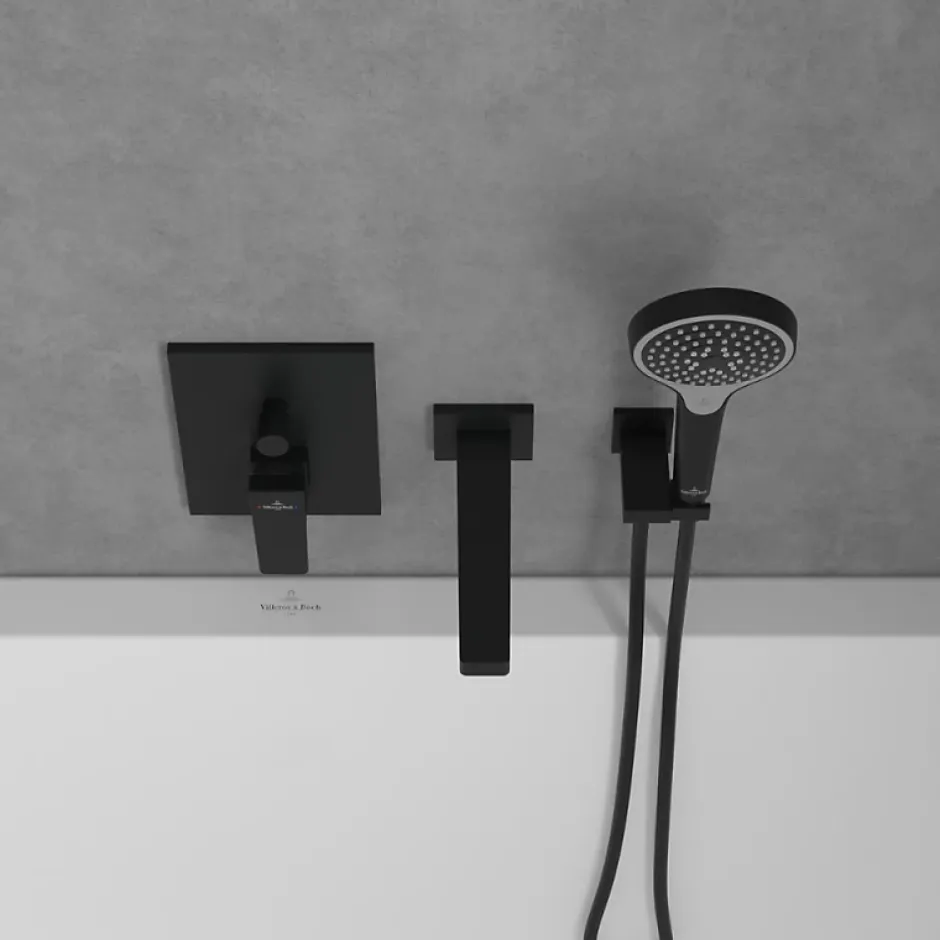 Villeroy & Boch Mitigeur mécanique encastré avec inverseur VILLEROY ET BOCH Architectura Square Noir mat