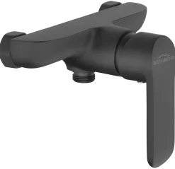Invena Mitigeur Monocommande Mural Salle De Bains Douche Laiton Revetement Poudre Noire