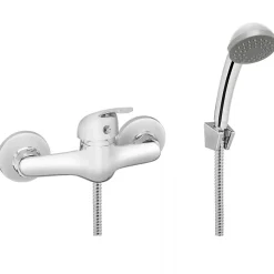 Invena Mitigeur Mural Chrome Salle De Bains Ensemble De Douche Avec Poignee* Robinet De Baignoire
