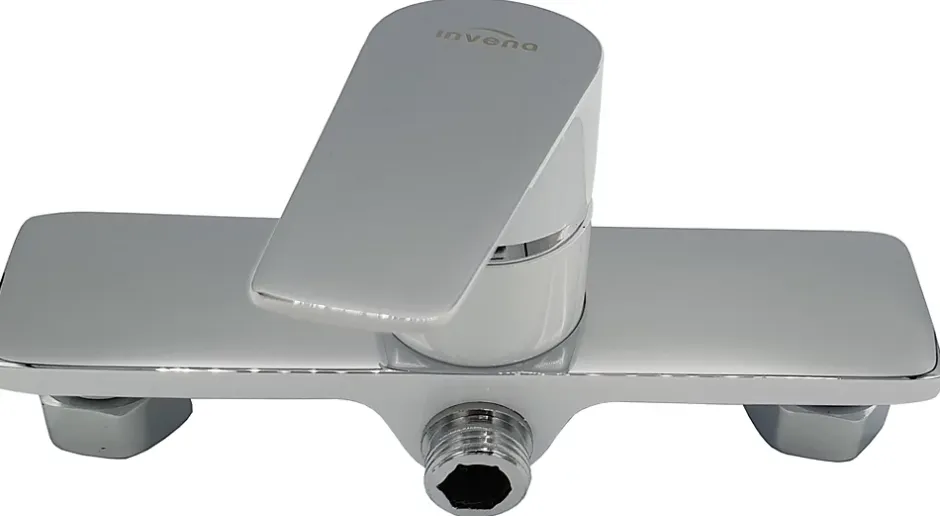 Invena Mitigeur Mural Elegant Monocommande Blanc/chrome Salle De Bains Douche
