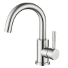 AICA Sanitaire Mitigeur pivotant 360, argent, acier inoxydable, eau chaude/froide, facile à installer, lavabo, petite cuisine, bain/cuisine* Robinet Lavabo Et Vasque