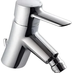 Sanindusa Mitigeur pour bidet à mousseur orientable Torus chromé livré avec 2 flexibles et son vidage à tirette