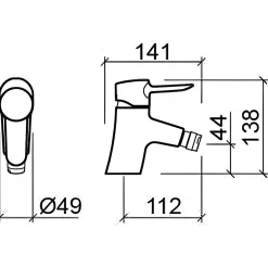 Sanindusa Mitigeur pour bidet à mousseur orientable Torus chromé* Robinet De Bidet