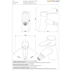 Sanindusa Mitigeur pour bidet à mousseur orientable Torus chromé* Robinet De Bidet