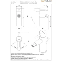 Sanindusa Mitigeur pour bidet à mousseur orientable Alfa New Icone chromé livré avec fixation 2 flexibles* Robinet De Bidet