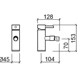 Sanindusa Mitigeur pour bidet bec contemporain mousseur Éco Tube chromé livré avec 2 flexibles* Robinet De Bidet