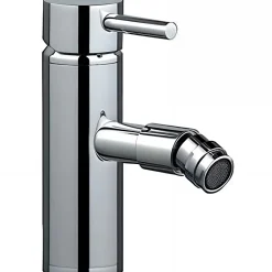 Sanindusa Mitigeur pour bidet bec contemporain Tube chromé livré avec 2 flexibles