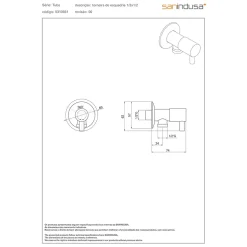 Sanindusa Mitigeur pour bidet bec contemporain Tube chromé livré avec 2 flexibles