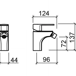 Sanindusa Mitigeur pour bidet mousseur orientable Advance chromé système Écospot* Robinet De Bidet