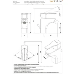 Sanindusa Mitigeur pour bidet mousseur orientable Advance chromé système Écospot* Robinet De Bidet