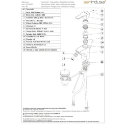 Sanindusa Mitigeur pour bidet mousseur orientable Advance chromé système Écospot* Robinet De Bidet