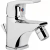 Sanindusa Mitigeur pour bidet mousseur orientable Easy chromé NF (convient aux marchés publics) livré avec 2 flexibles* Robinet De Bidet
