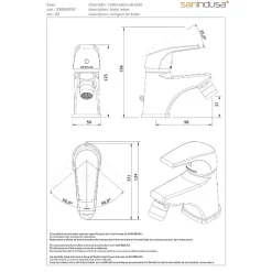 Sanindusa Mitigeur pour bidet mousseur orientable Easy chromé NF (convient aux marchés publics) livré avec 2 flexibles* Robinet De Bidet