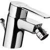 Sanindusa Mitigeur pour bidet mousseur orientable Alfa Start chromé livré avec 2 flexibles et son vidage à tirette
