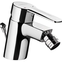 Sanindusa Mitigeur pour bidet mousseur orientable Alfa Start chromé livré avec 2 flexibles et son vidage à tirette