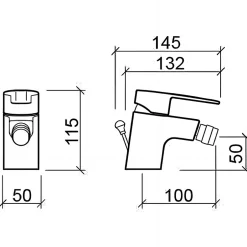 Sanindusa Mitigeur pour bidet mousseur orientable Alfa Start chromé livré avec 2 flexibles et son vidage à tirette