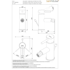 Sanindusa Mitigeur pour bidet mousseur orientable Icone chromé livré avec fixation 2 flexibles et son vidage à tirette