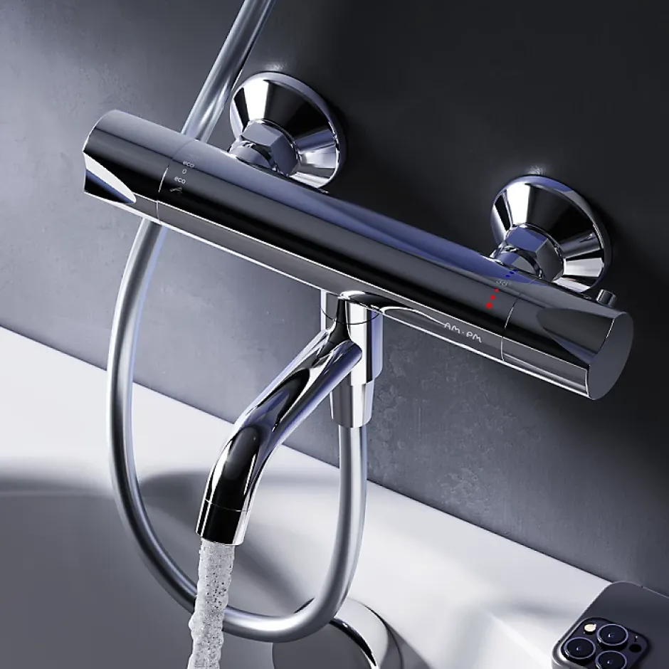 Am.Pm Europe Mitigeur thermostatique bain/douche Robinet salle de bain, Chromé FTA50000 Hit AM.PM* Robinet De Baignoire