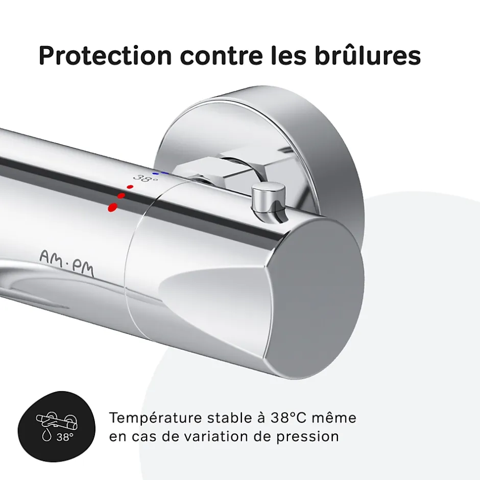 Am.Pm Europe Mitigeur thermostatique bain/douche Robinet salle de bain, Chromé FTA50000 Hit AM.PM* Robinet De Baignoire