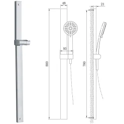 Bernstein Mitigeur thermostatique douche 4021 - Sans flexible, Sans barre, Sans douchette