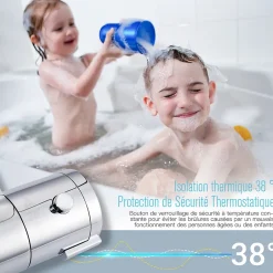 Todot Mitigeur Thermostatique Douche en Laiton Massif Chromé Mural avec Bouton de Sécurité