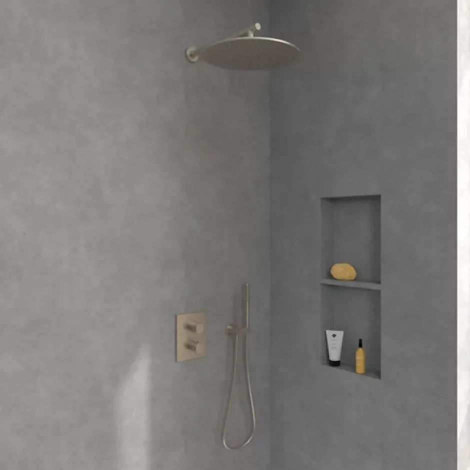 Villeroy & Boch Mitigeur thermostatique encastré 2 voies VILLEROY ET BOCH Universal rectangle Brushed Nickel Matt