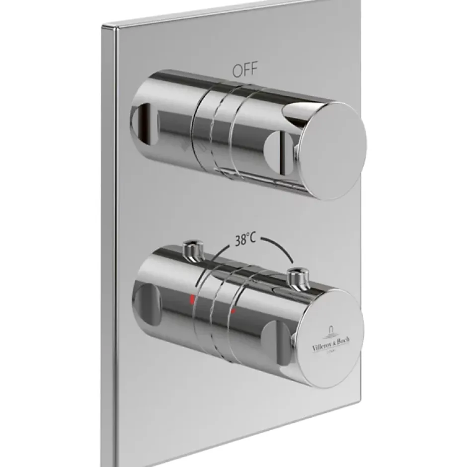 Villeroy & Boch Mitigeur thermostatique encastré 2 voies VILLEROY ET BOCH Universal rectangle Chrome