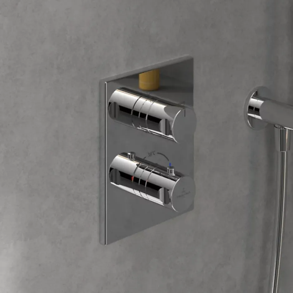 Villeroy & Boch Mitigeur thermostatique encastré 2 voies VILLEROY ET BOCH Universal rectangle Chrome