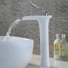 Kroos Mitigeur vasque, cascade Blanc et Chromé* Robinet Lave-Mains