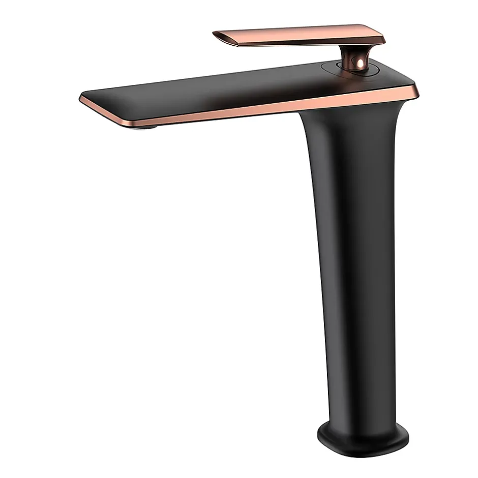 Kroos Mitigeur vasque haut Noir & Or rose - Brittia* Robinet Lave-Mains