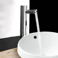 Kroos Mitigeur vasque moderne à capteur automatique Chromé - eau froide - Pula* Robinet Lave-Mains
