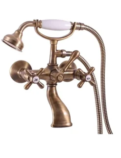 Rav Mélangeur baignoire MOA RETRO en laiton bronze avec pommeau* Robinet De Baignoire