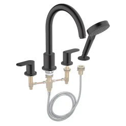 Hansgrohe Mélangeur bain douche 4 trous Vernis Blend noir mat + corps d'encastrement