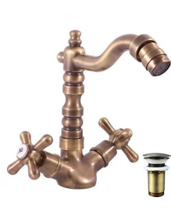 Rav Mélangeur bidet MOA RETRO avec pop-up en laiton bronze* Robinet De Bidet