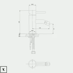 Otitec Mélangeur de bidet - 15 cm - Chrome - Y* Robinet De Bidet