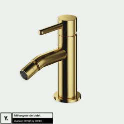 Otitec Mélangeur de bidet - Laiton Brossé - Y* Robinet De Bidet