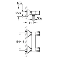 Grohe Mélangeur de douche COSTA L entraxe 150 mm bicommande - - 26330001