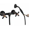 Rav Mélangeur douche mural rétro MOA en laiton bronze noir-Bronze-Avec douchette à support pivotant-Bronze-15 --150 --15* Robinet De Douche