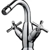 Sanindusa Mélangeur pour bidet têtes céramique 2 tours à croisillons Rimini chromé* Robinet De Bidet