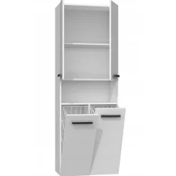Topeshop MOBY - Armoire de salle de bain avec deux paniers - Poignées minimalistes - 174x60x30cms - Colonne de rangement